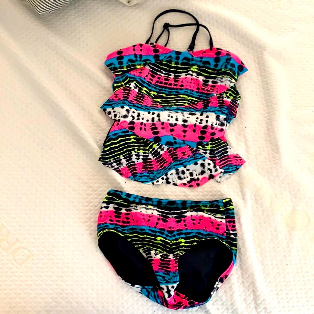 Justice size 10 girls bikini w/ reversible bottoms